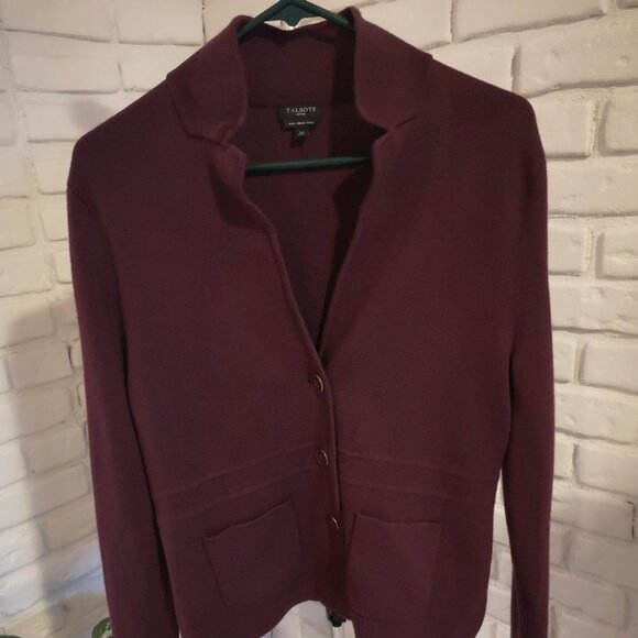 Talbots Petites Ladies Pure Merino Wool Button Front Dressy Jacket - Picture 1 of 11
